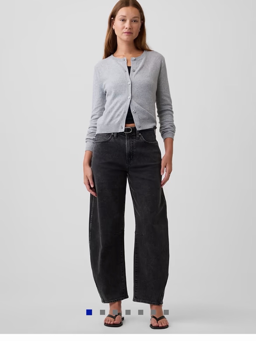 GAP High Rise Barrel Jeans, Washed Black / 4 (27R)